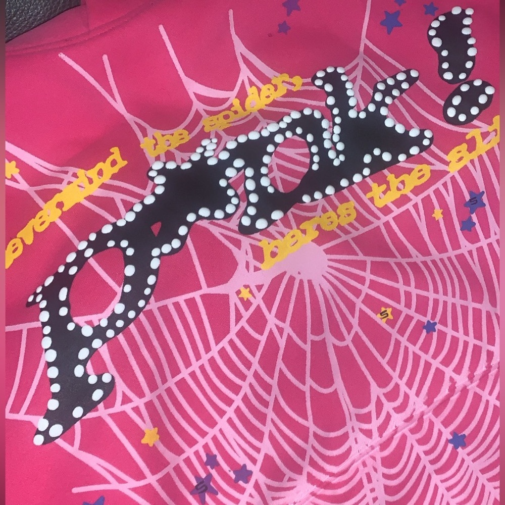 Sp5der P*NK Hoodie Size Small